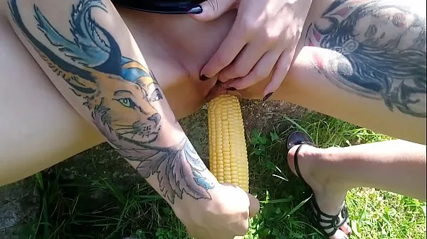 New Lucy Ravenblood fucking pussy with corn in public top Clips