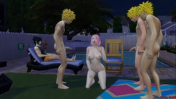 Nuevos Sakura Follada por los clones de Naruto Gangbang al frente de Sasuke su Marido cornudo Netorare clips principales