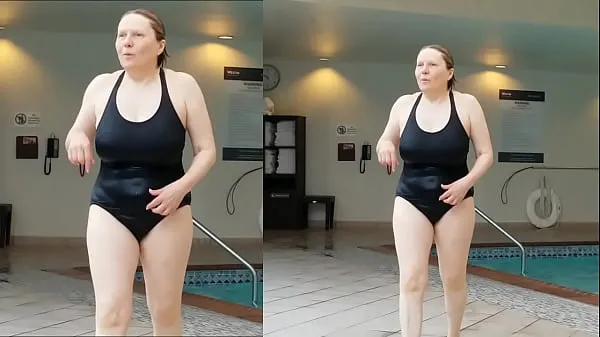 New Sexy Grandma is Sexy at 66 in a black swimsuit top Clips