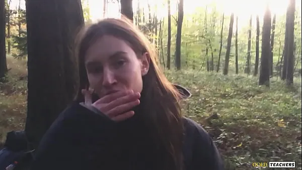 New Russian girl gives a blowjob in a German forest (family homemade porn top Clips