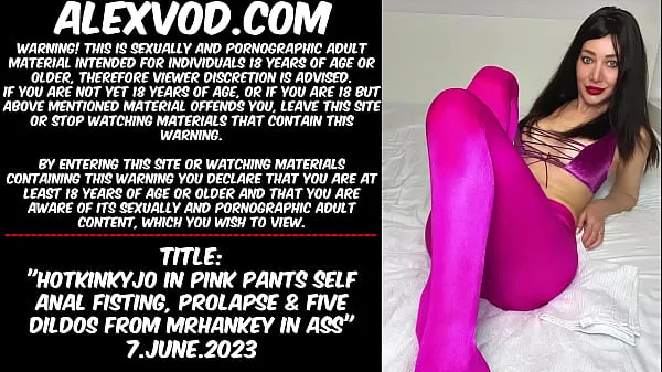 Nouveaux Hotkinkyjo en pantalon rose auto fist anal, prolapsus et CINQ DILDOS de mrhankey dans le cul meilleurs clips