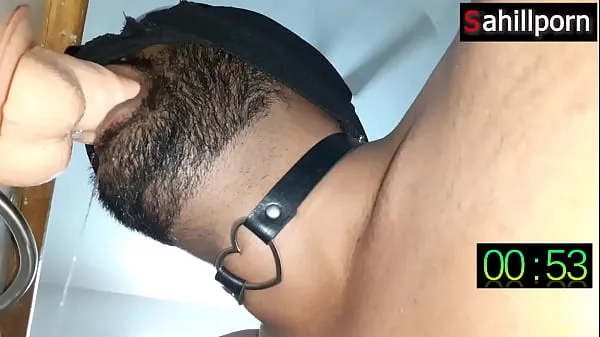 Sloppy deepthroat with erotic choker and holding dick in mouth | amazing down view of extreme blowjob Klip teratas baharu